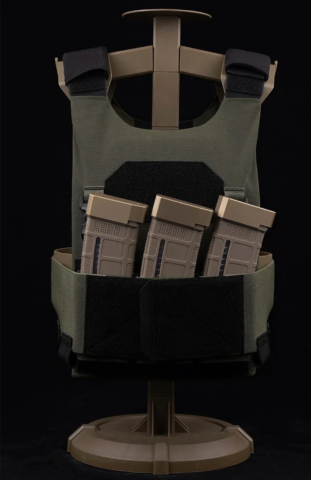 Dreifach-Tasche 5.56/7.62 Panel Offener Halter für Airsoft-Weste Plattenträger Zubehör mit Hakenrückseite – Detail 11