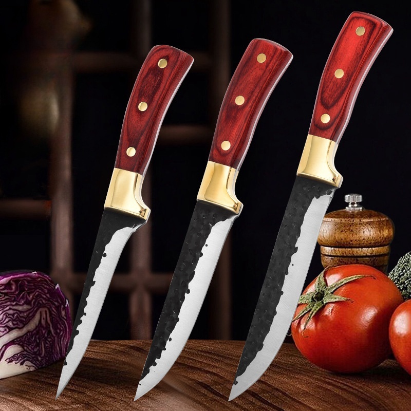 Forged Boning Knife Original Design block chef cooking 3 pieces stainless steel kitchen knives kitchen knife set for kitchen