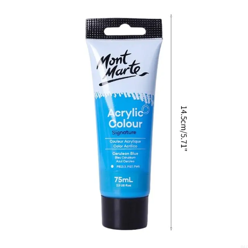 MXLC 완전한 아크릴 페인트 75ml 튜브, 비 독성, 화려한 색상, 아티스트에게 적합, 직물 공예기, 세라믹