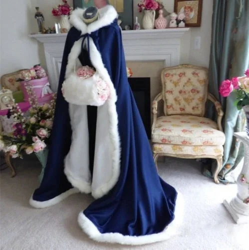 navy-blue-hooded-cloak-bridal-cape-winter-long-faux-fur-trim-wedding-cloaks-custom-size-fur-wrap