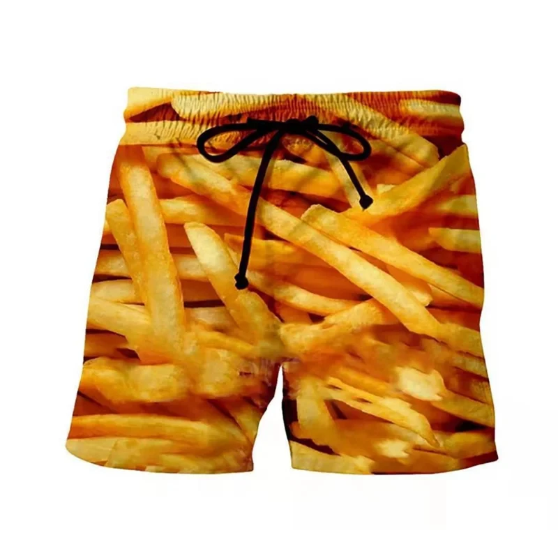 Funny Fatty Beef Hot Dog Men's 3D Print Short Pants Street Hip Hop Beach Shorts Skateboard Swimming Women Trunks 5