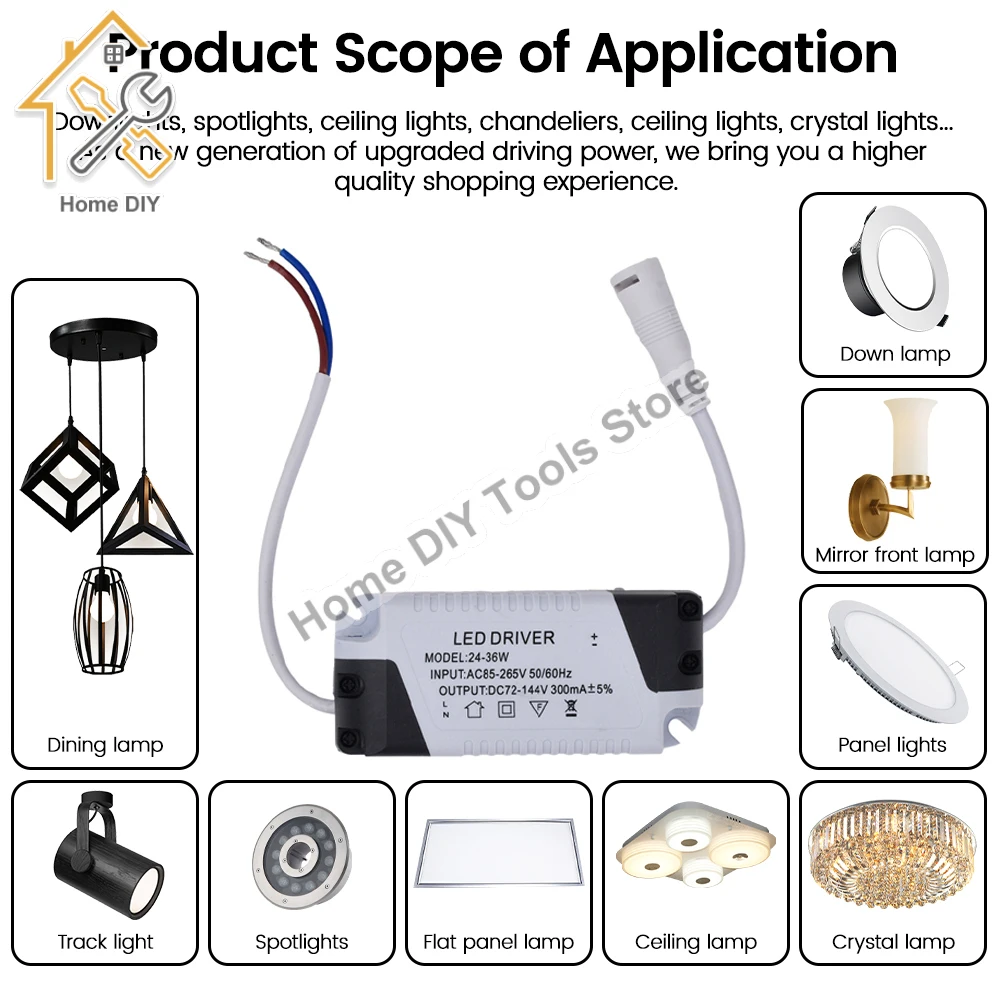 LED Constant Current Driver AC85-265V 3-4W 4-7W 8-12W 12-18W 18-24W 24-36W Power Supply Adapter for Panel Light led constant current driver