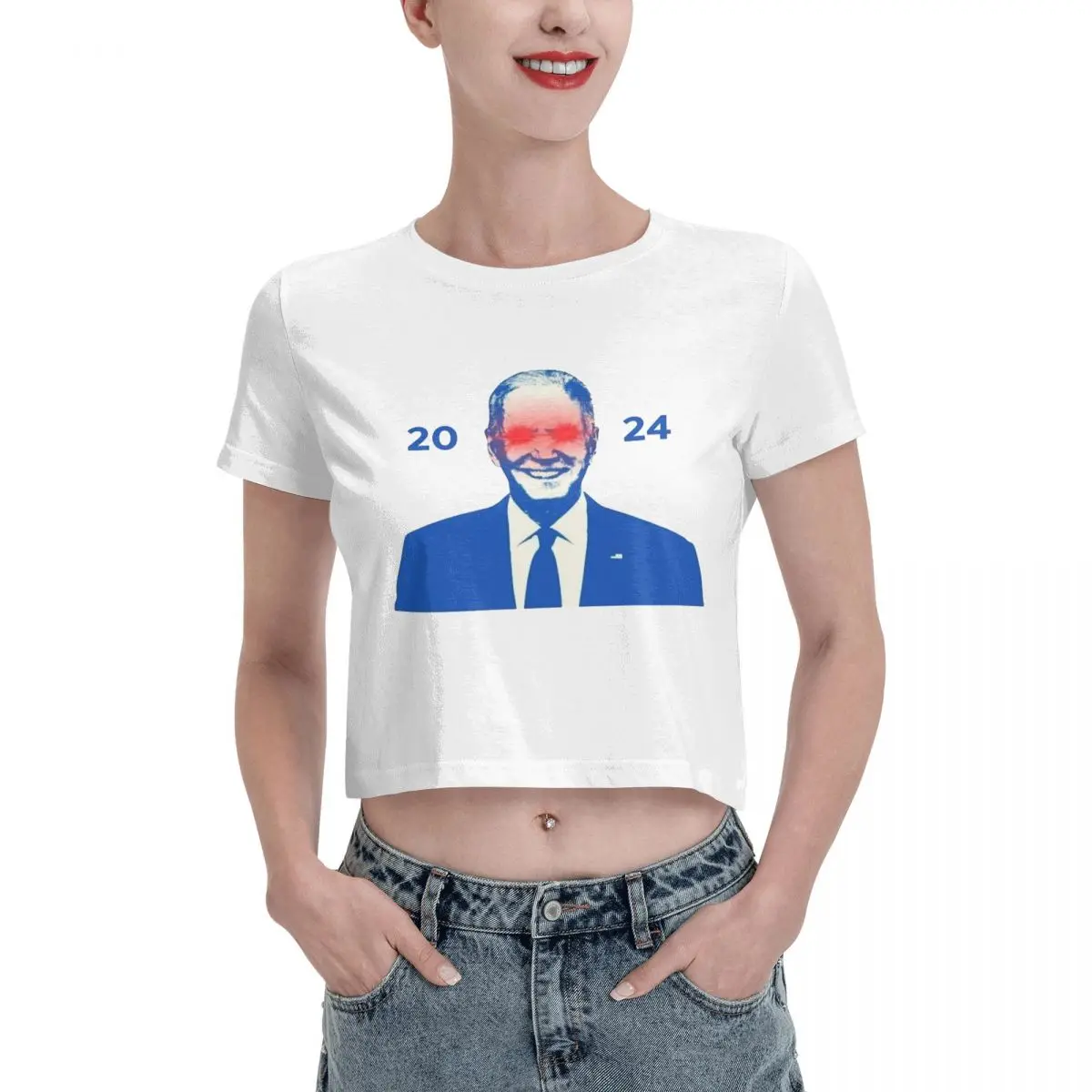 

Темный Брэндон Biden 2024, женская летняя хлопковая Футболка с вырезом лодочкой