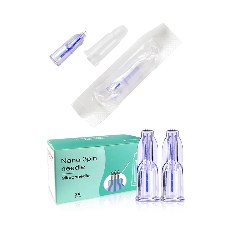Facial Needles Microneedling Needle Cartridge Microneedling Cartridge Nano soft 34G 3pins Painless Crystal Multi-needle Disposable Micro Three hand Needle