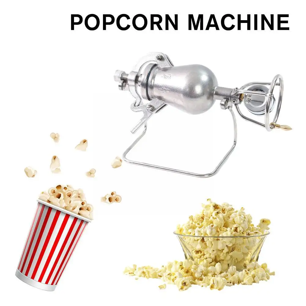 Kitchen Stainless Steel Automatic Mini Popcorn Machine Popcorn Hand Fashioned Popcorn Home Old Small Maker Cranked Pots C4B2