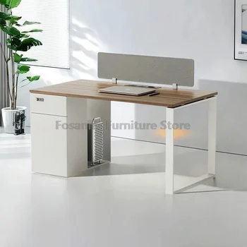 Modern Desk and Chair Set with Storage Cabinet 1