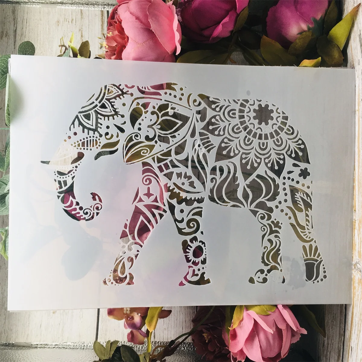 

A4 29*21cm Mandala Walking Elephant DIY Layering Stencils Wall Painting Scrapbook Coloring Embossing Album Decorative Template
