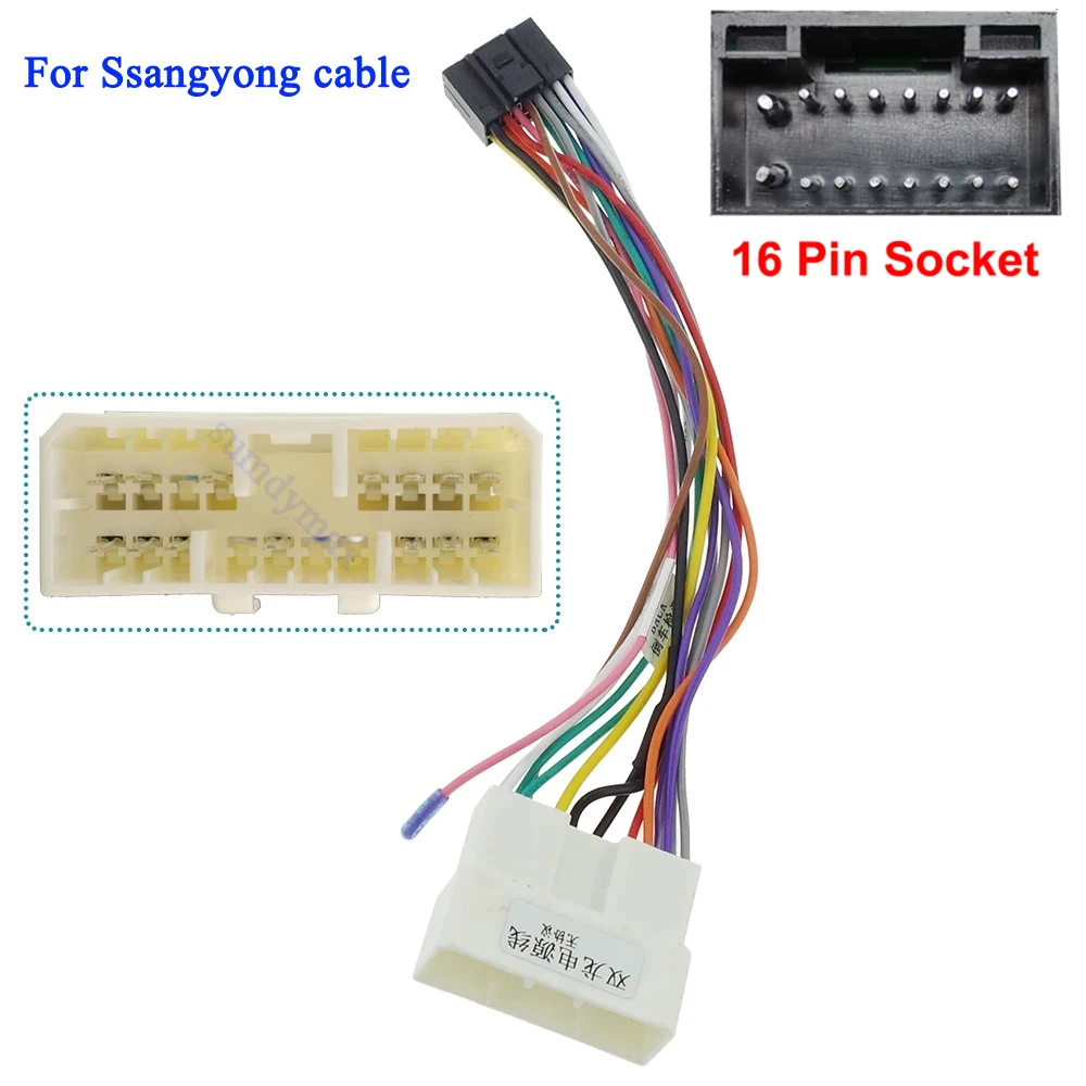Android 16pin Car Radio Stereo Wiring Harness Cable Adapter For
