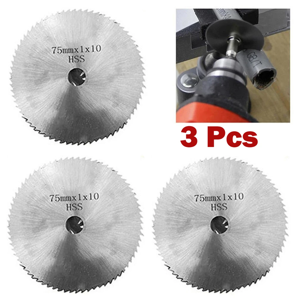 

3Pcs 3Inch High Speed Steel Saw Blades Cutting Wood Plastic Laminate Aluminum Home Cutting Power Tools Replacement Accessories