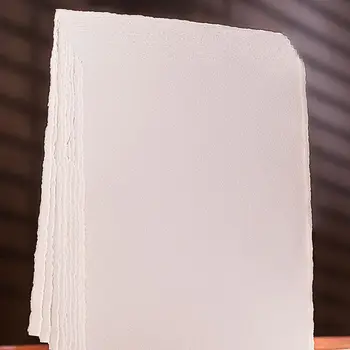 10 pezzi di carta da acquerello in cotone semplice con bordi strappati a mano A4/A5/A6 carta da disegno a trama media carta per schizzi pittura da colorare