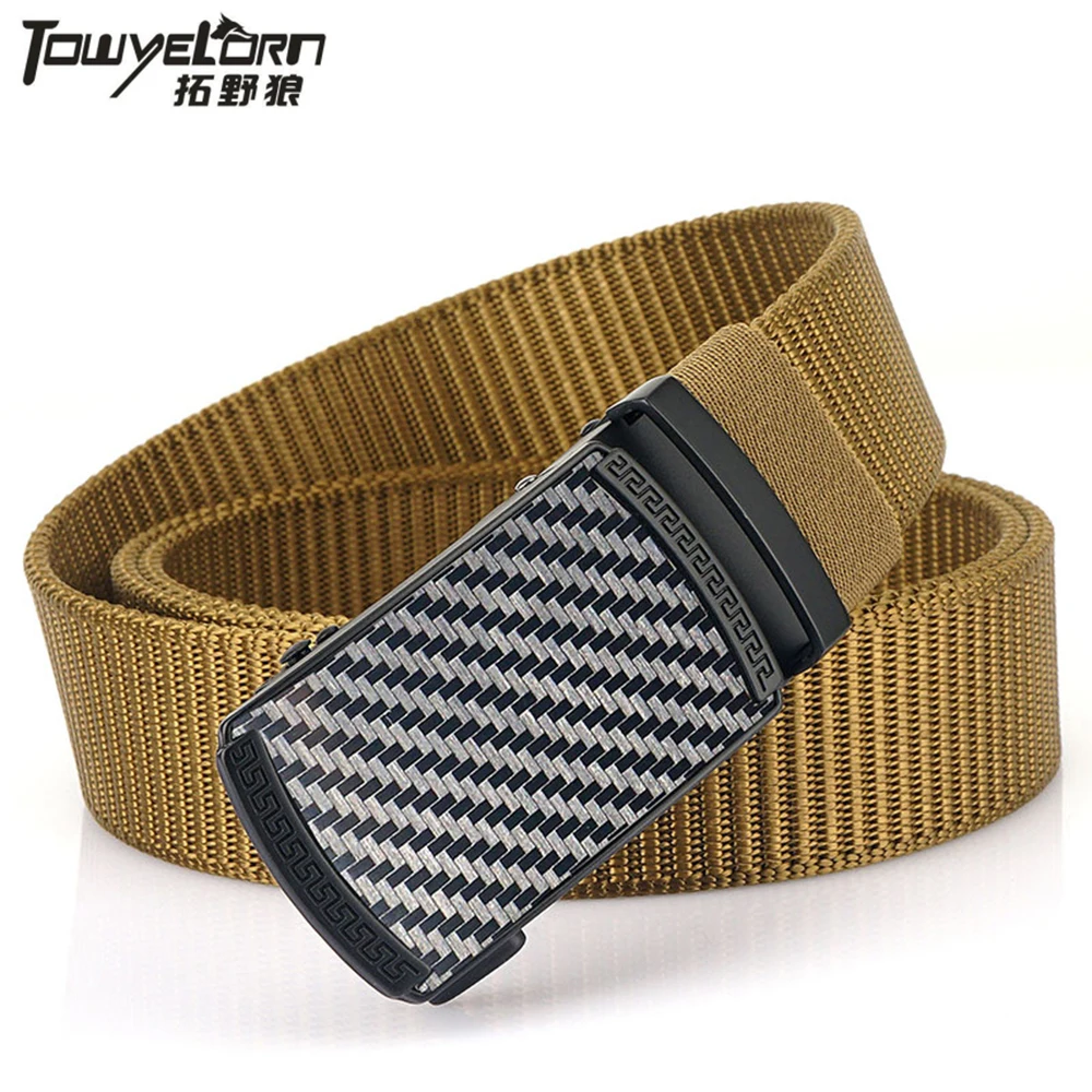

TOWYELORN Men's Nylon Canvas Belt Male Korean Version All-Match Casual Automatic Buckle Golf Belt Famous Brand Belt Women Belt