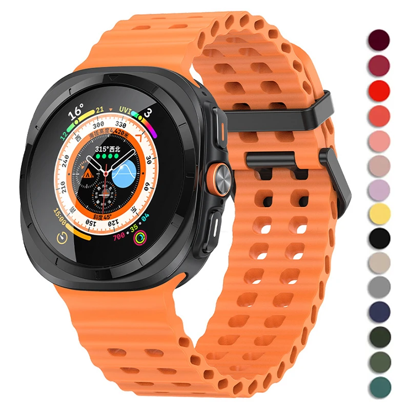 

Ремешок силиконовый для Samsung Galaxy Watch Ultra 47 мм, мягкий спортивный браслет для Samsung Galaxy Ultra, мужские и женские часы