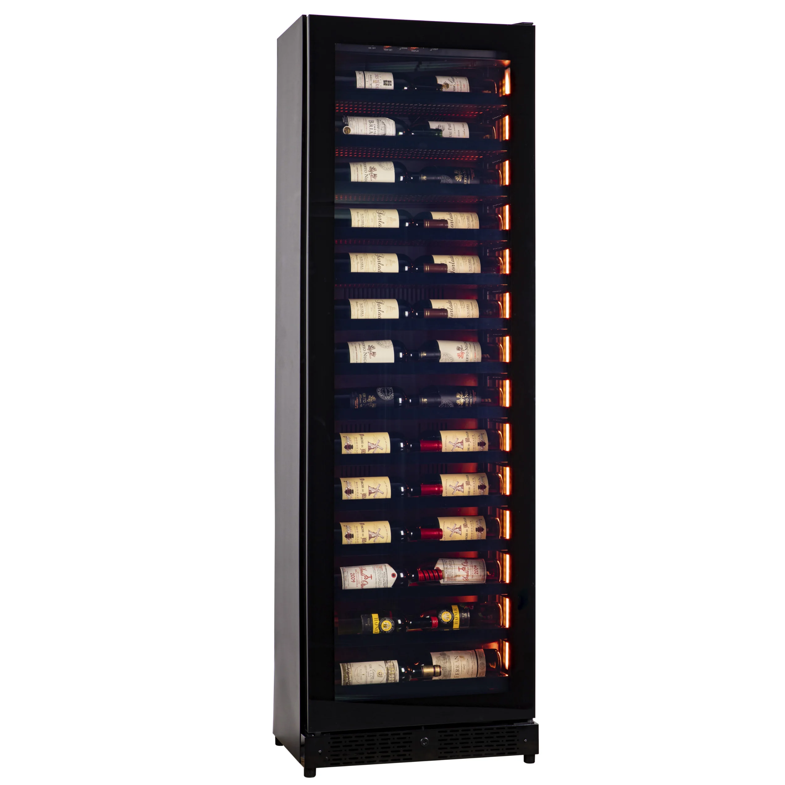 Large Narrow Built in New Colorful 54 Bottles Invert Compressor Wine Bottle Refrigerator Cooler