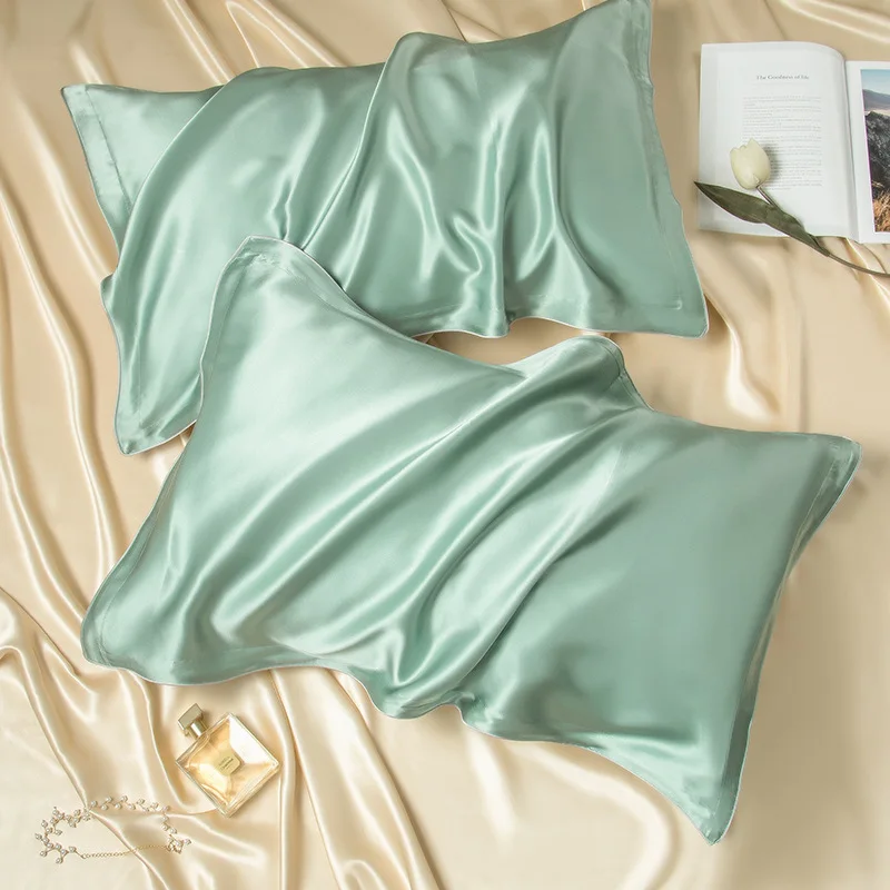 Single sided 30MM Silk Pillowcases 100% Mulberry Silk Ivory Champagne Pink Purple Colors Hair Care and Beauty 48cmX74cm 4