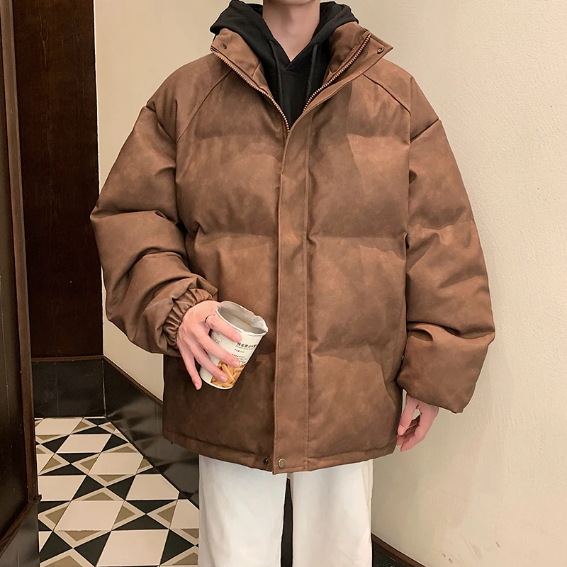 

New Winter Men Warm Puffer Jackets Thick Parkas Casual Streetwear Men Padded Outwear Zipper Long Sleeve Couple Outdoor Coats 3XL