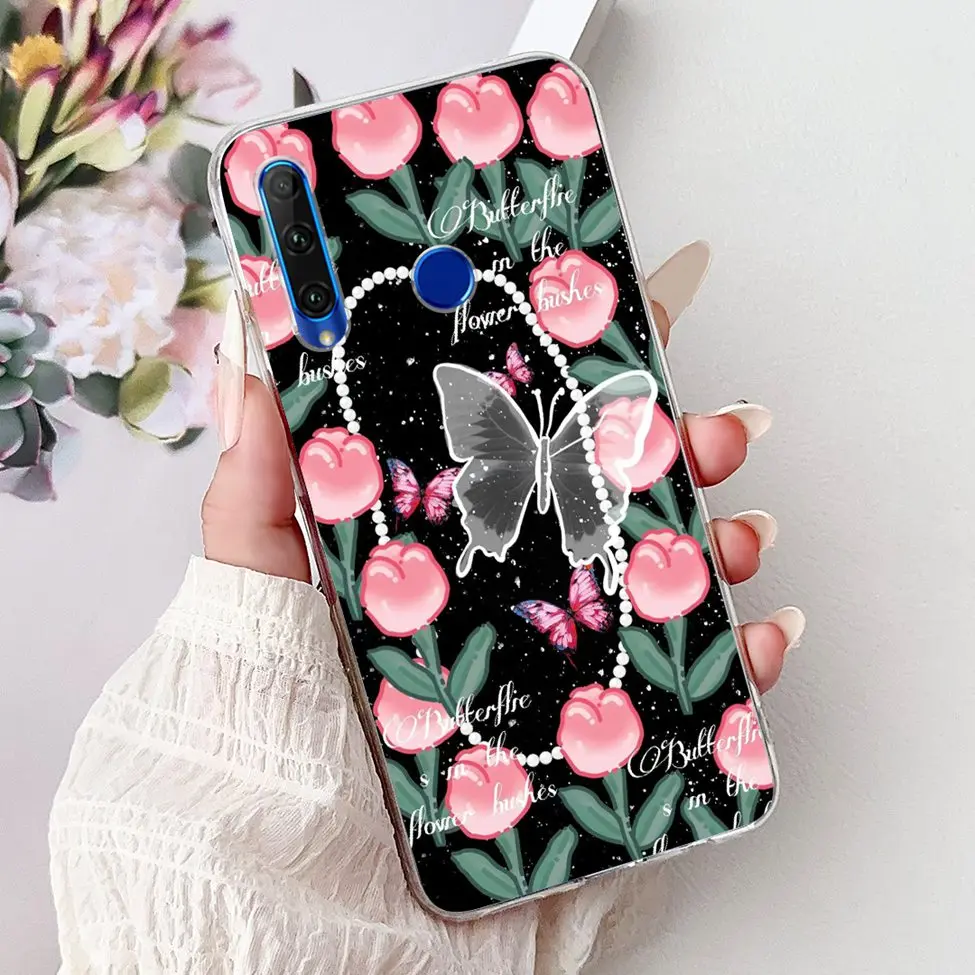 Cute Cartoon Cat Luxury Fashion Flowers Soft TPU Bumper Cover