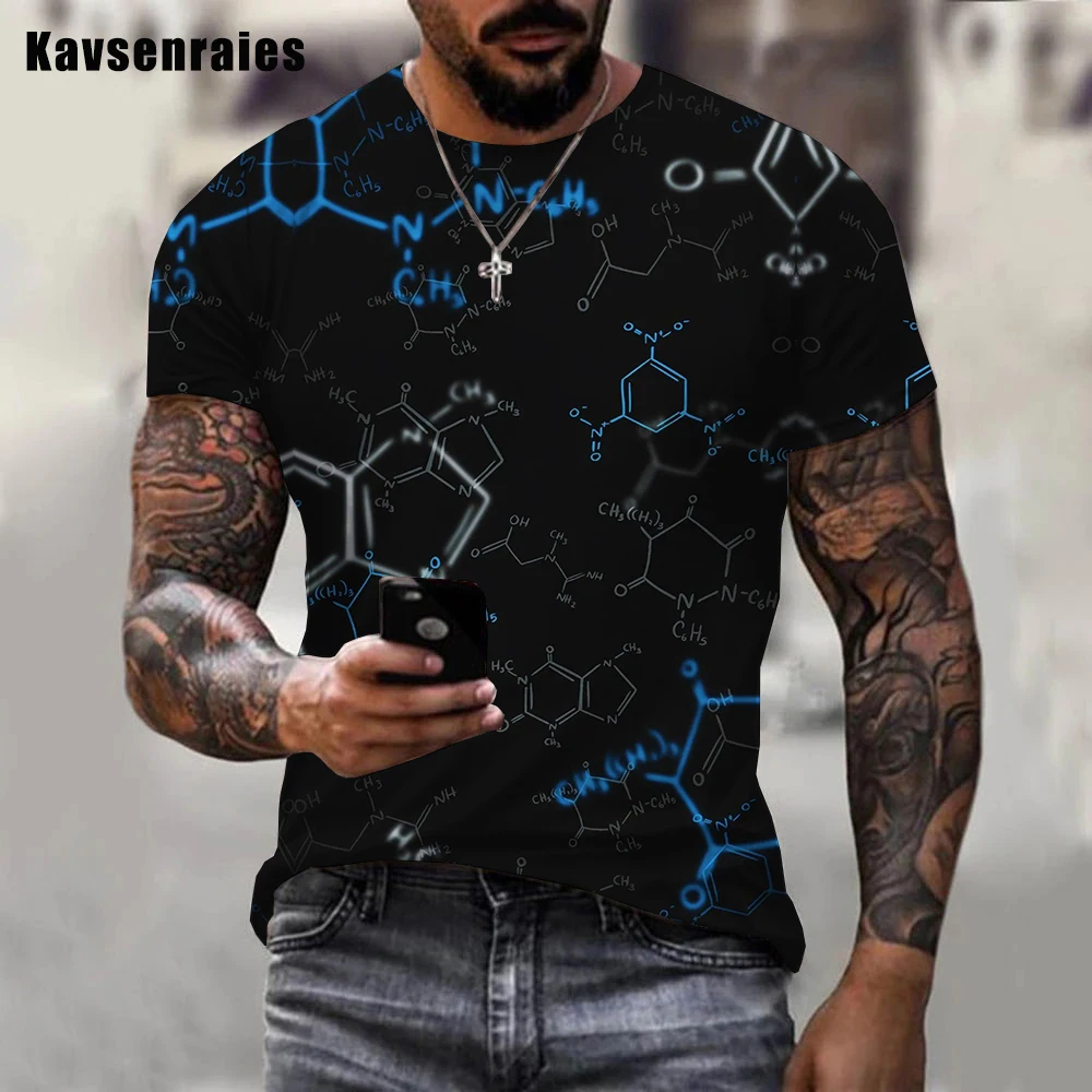 

New Funny Math Chemistry Equation 3D Printed Men T-shirt Fashion Casual Tee Shirts Cool Trendy Oversized T Shirts