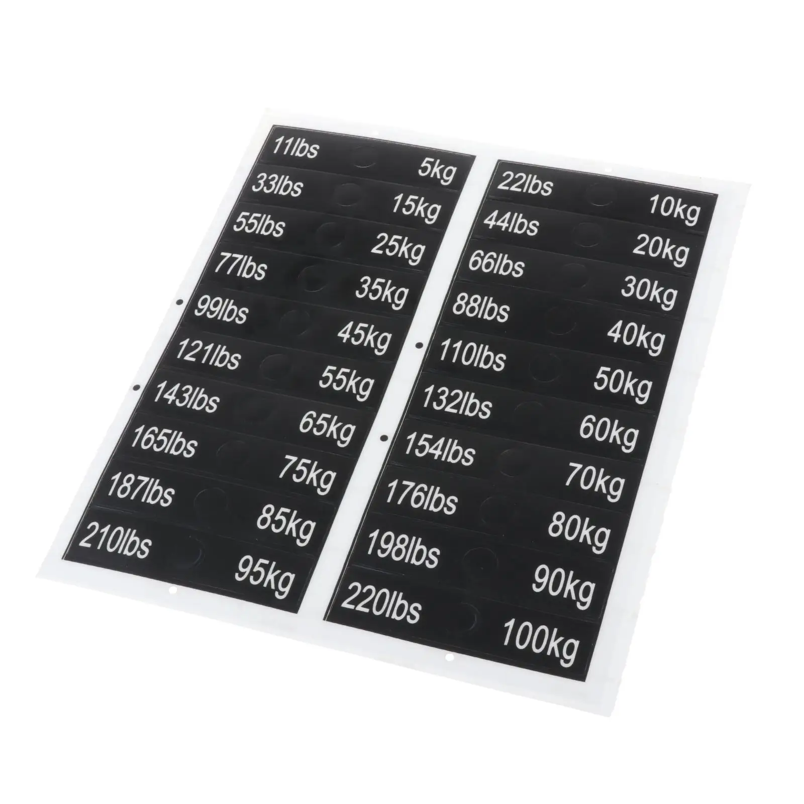 

Weight Stack Labels, Number Stickers with Weight Stack Pin Hole 5kg to 100kg for