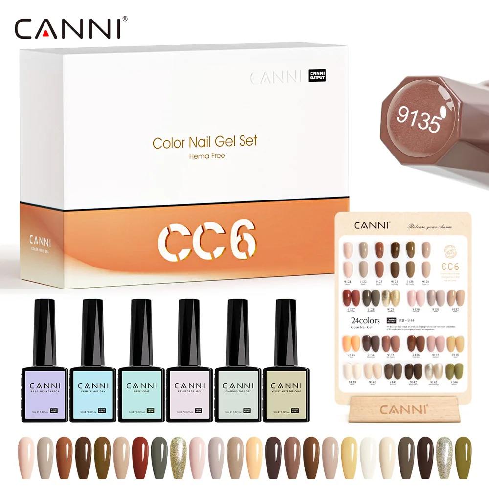 CANNI HEMA FREE Nail Gel Polish VIP Kit Color Chart Diamond Top Coat 30pcs/set 9ml Soak Off UV LED Nail Manicure CC1 to CC7 Kit 3