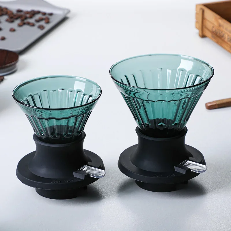 Gocciolatore per caffè in vetro, di erogazione a tazza singola, cono filtro riutilizzabile, elegante imbuto per caffè con supporto, perfetto per la produzione di birra a casa e sul posto di