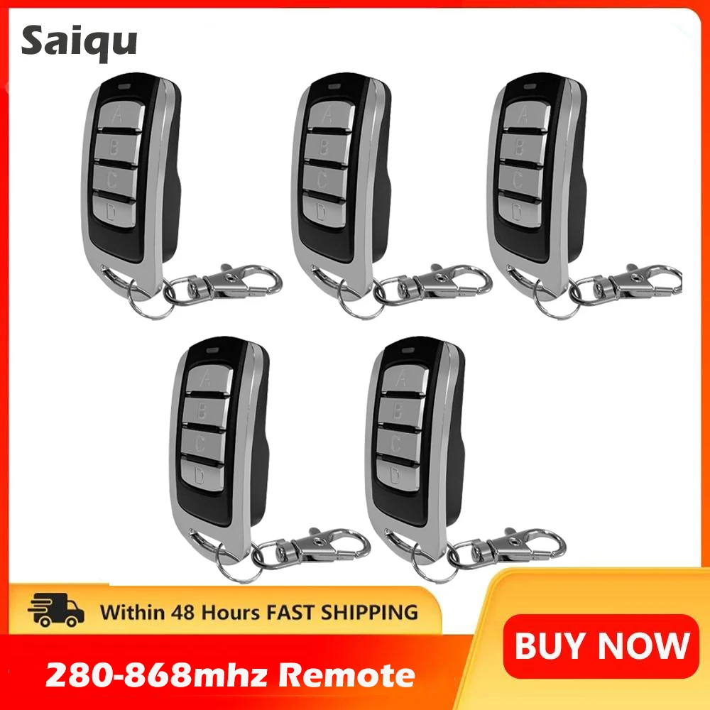 280-868MHZ Multi Frequency Garage Door Remote Control 5PCS Copy Duplicator for 433mhz Garage Remote Multi Brand Remote Control