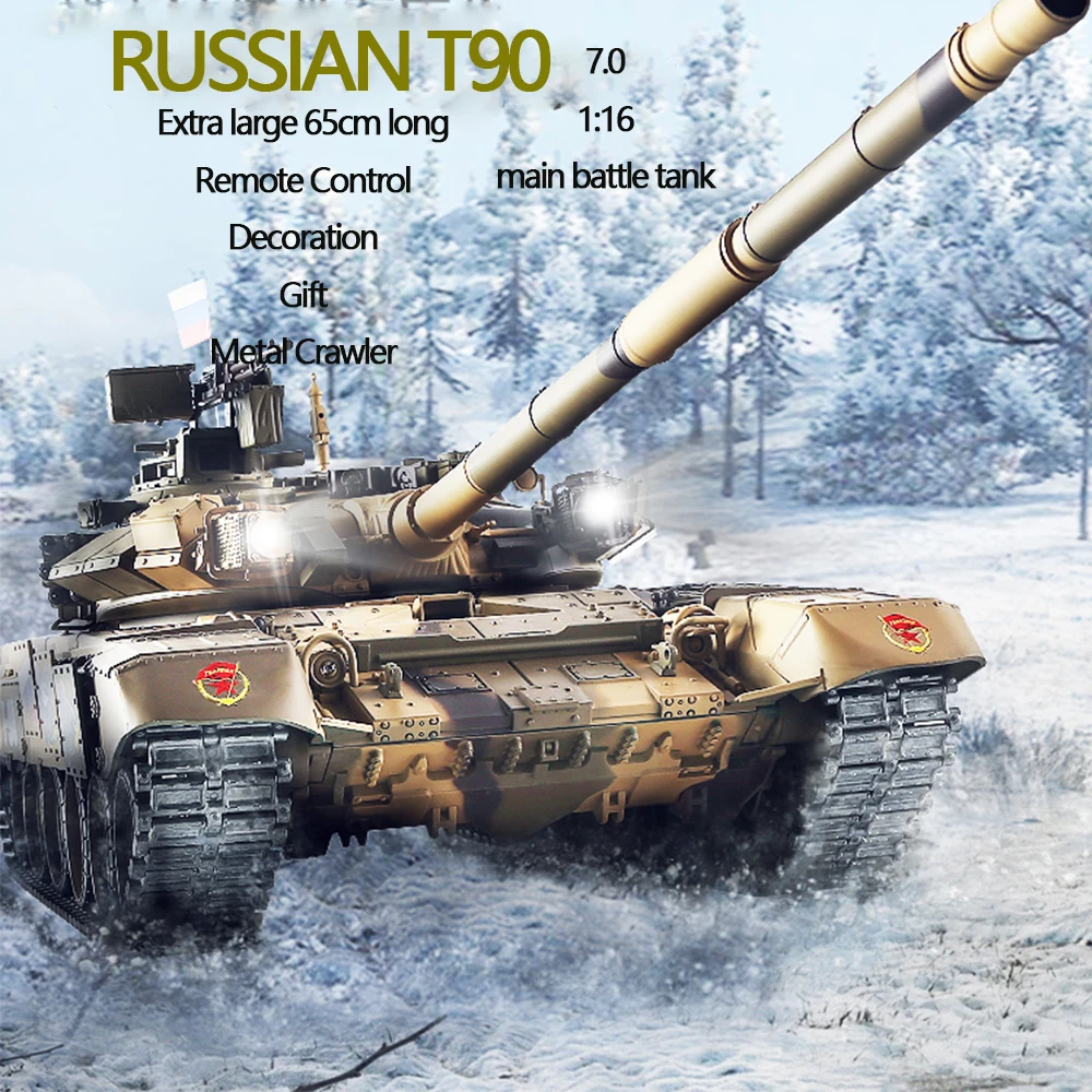 HengLong Remote Control Tank T90 Russian Oversized Metal Tracked Electric Off-road Vehicle 3938 Military Model Toys 3