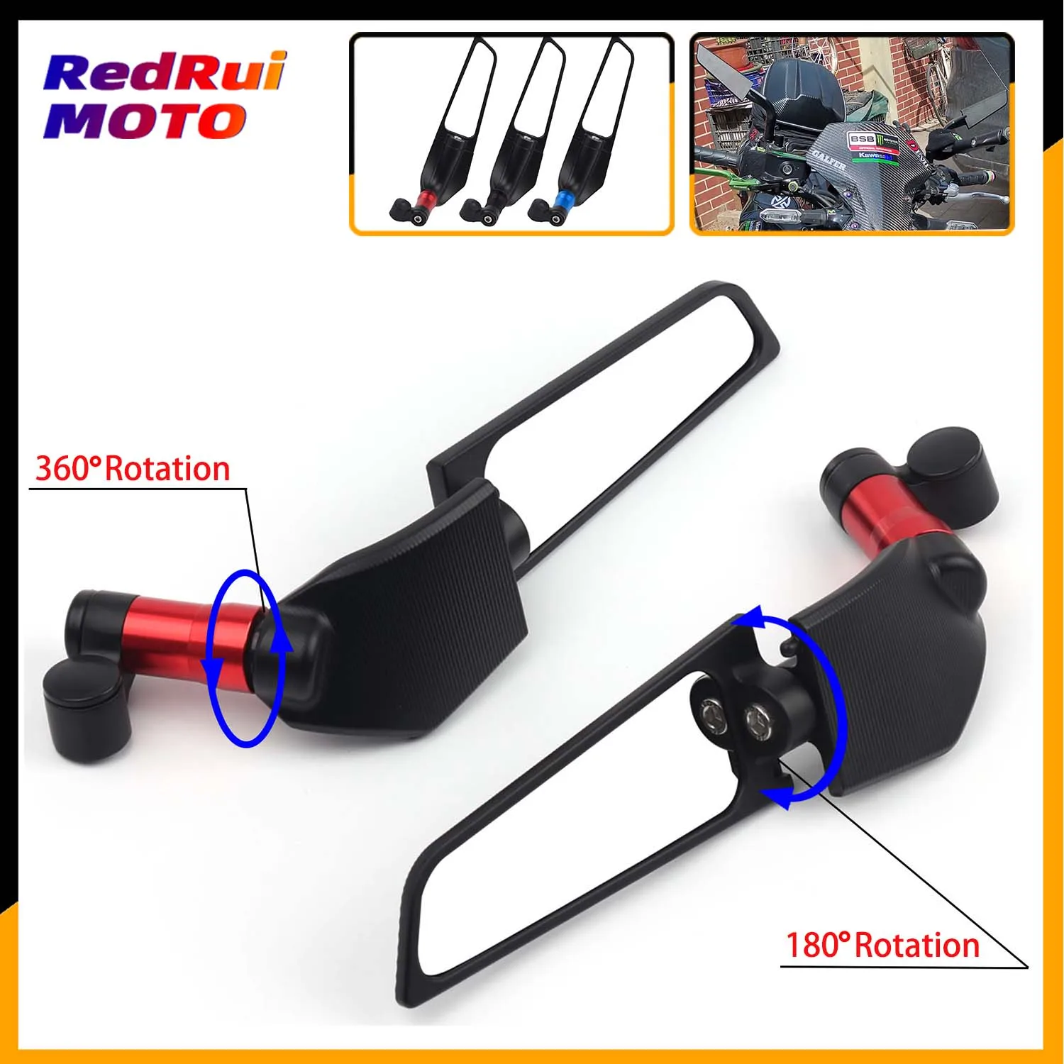 

Universal Motorcycle Rearview Mirrors Wind Wing Adjustable Rotating Side Mirrors For Suzuki B-KING DL250 DL1000 DL650 DL1050
