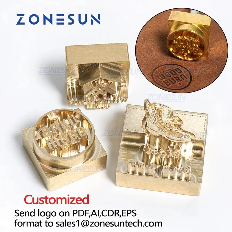 ZONESUN DIY 20MM Thickness Customized Brand Stamping Logo Design Embossing Stamp Hot Staming Leather Stamp Mold For Shoe