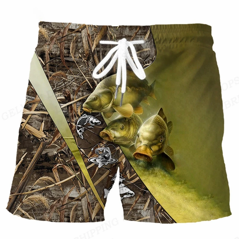 Retro Fishing Men's Swimwear Swimsuits Man Hawaii Mens Shorts 3d Summer Sexy Board Swimming Surfing Beach Wear Casual Quick Dry 2