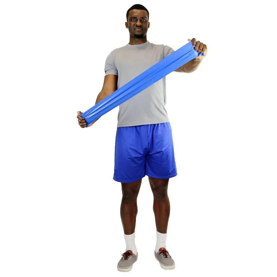 Low Powder Exercise Band, 50 Yard roll, Blue: Heavy