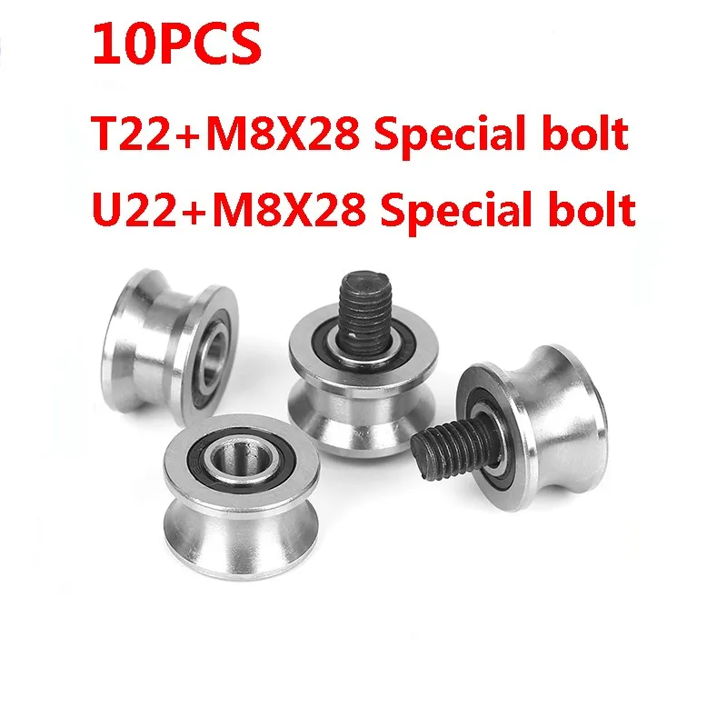 10pcs 부티크 레벨 CNC TU22 8mm V / U 그루브 풀리 베어링 T22 8*..