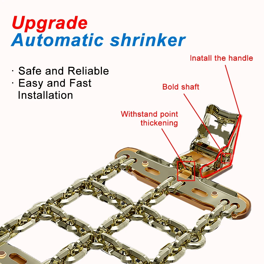 Anti-Skid Car Wheel Tire Chains 8PCS/Set Heavy Duty Metal Steel for Emergency Snow ICE Mud Sand Ground Tyre Chains for SUV Van