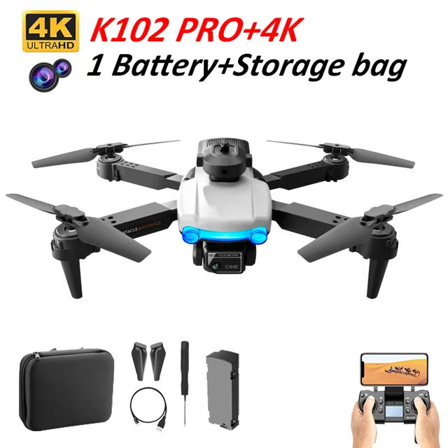 K102 PRO Drone 4K HD Dual Camera Optical Flow Positioning LED Lights ...