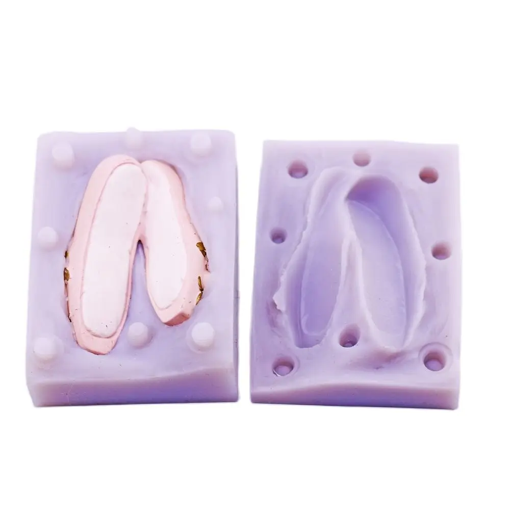 3D Ballet Shoes Silicone Fondant Mold Flower Shoes Cake Chocolate Bake Topper Decor Mould