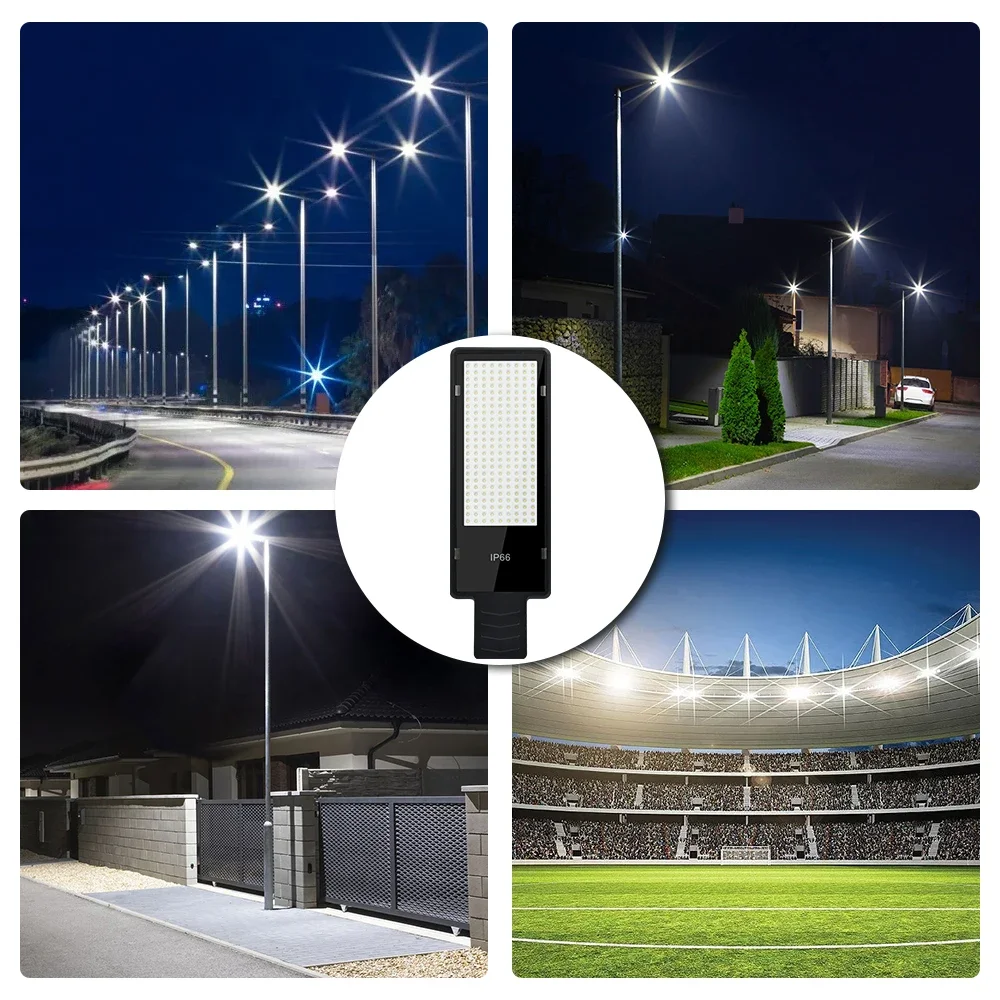 LED Street Light AC85-AC265V Outdoor Street Lamp Hight Brightness 200W Powerful Wall Light 216 LEDS IP65 Waterproof Garden
