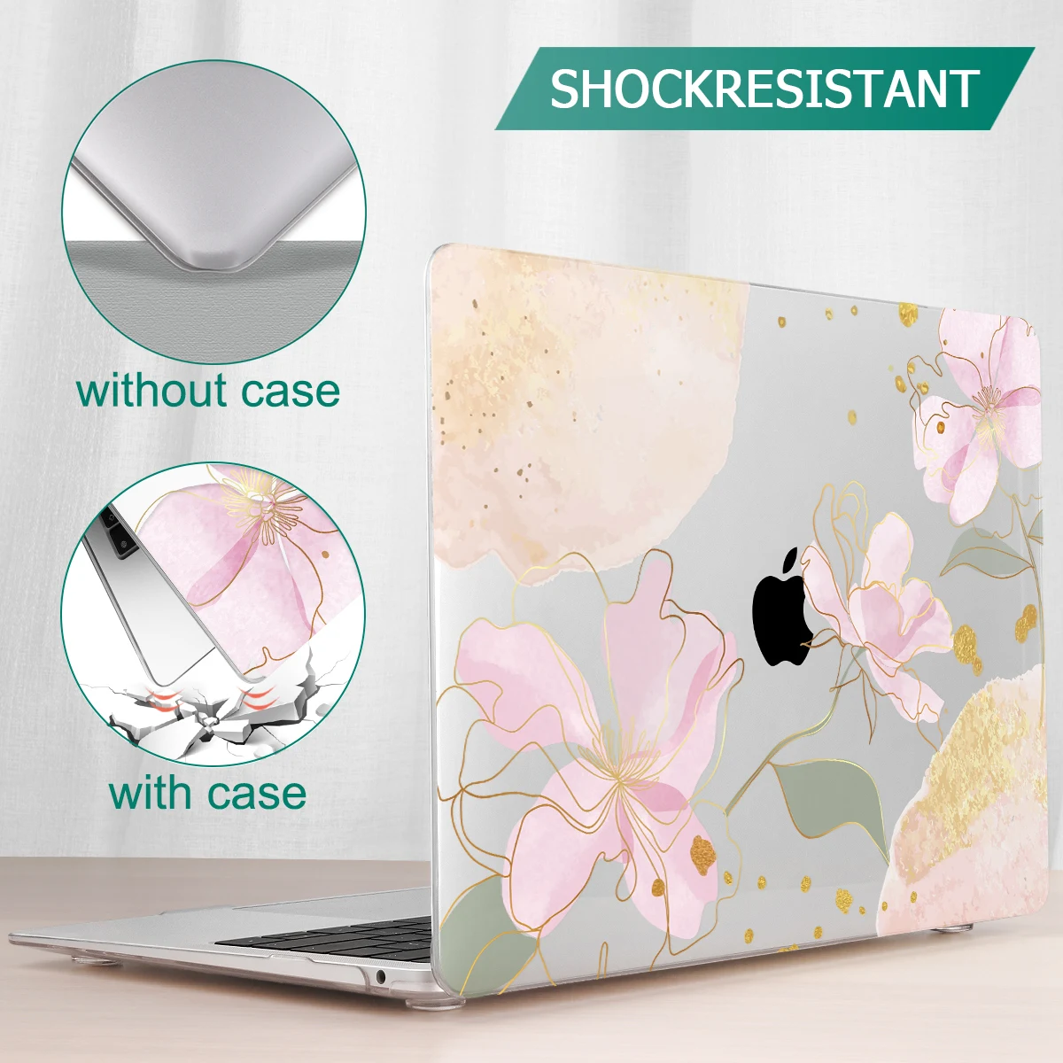 coque rigide dorée can ies flowers pour air pro air