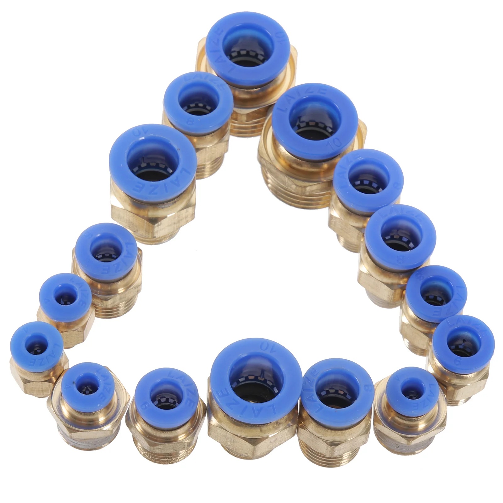 

Pneumatic Quick Push-in Fittings Threaded Straight Air Compressor Accessories Crimp Washing Machine Hose Connectors Copper Tube