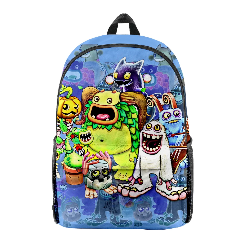 Trendy Fashion my singing monsters Bookbag Notebook Backpacks 3D Print Oxford Waterproof Boys/Girls Casual Travel Backpacks