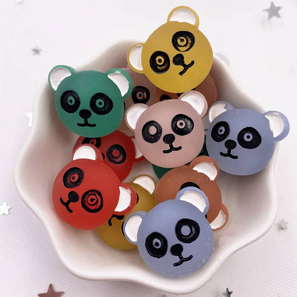 

Colorful Resin Lovely Candy Color Panda Flatback Cabochon Stone 10PCS Scrapbook DIY Decor Home Figurine Crafts OM049