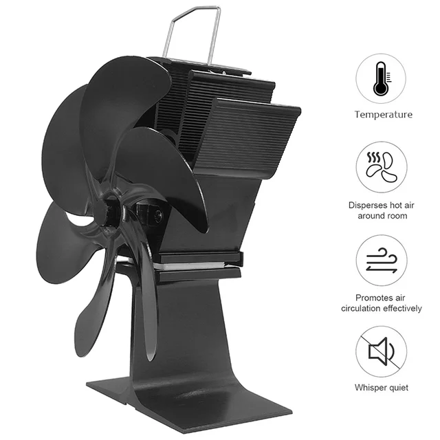 Hőhatású Kályha Ventilátor Termodinamikai Kandalló 6 Pengével Fa Égő Fatörzshez - Image 2