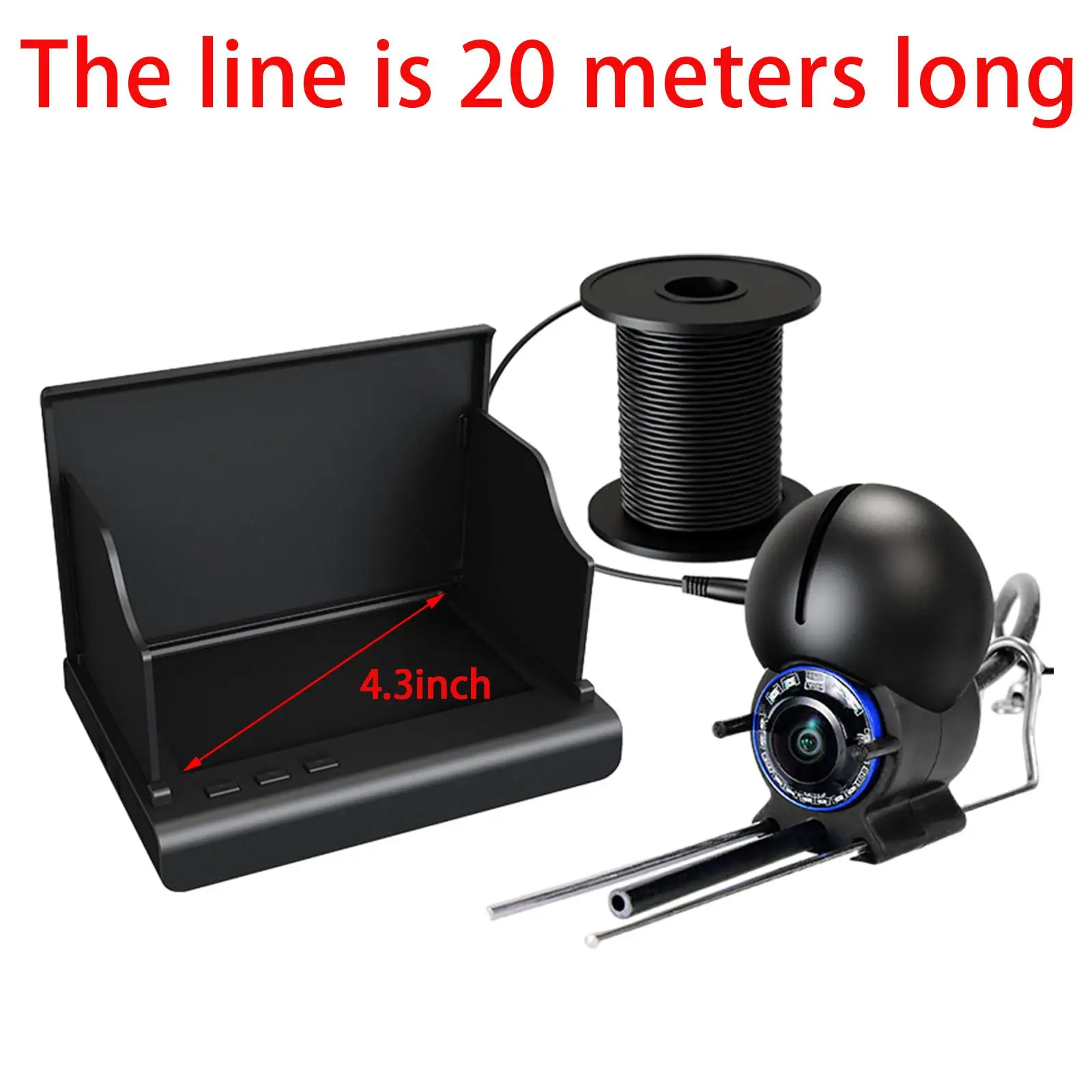 Video Fish Finders with Cable Removable Outdoor Kayak Fishing Fishing Gear Equipment for Boat Ice Fishing Sea Open Water Lake