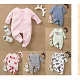 Baywell Baby Toddle Mönch Anzug Pyjamas Herbst Verdicken Strampler Neugeborenen Baumwolle Cartoon Overall Eingewickelt Füße Strampler Hut Set Unisex