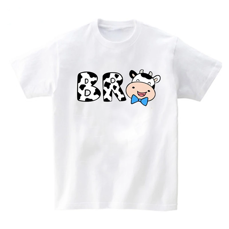Baby Cow Birthday Party T Shirt Family Outfit Matching Clothes Holiday Look Father Mother Kids Shits 1 Year First Birthday Shirt 3