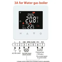 Smart Home WiFi Thermostat for Floor Heating and Boiler Control, Compatible with Google Assistant and Alexa (Gas Boiler.White)