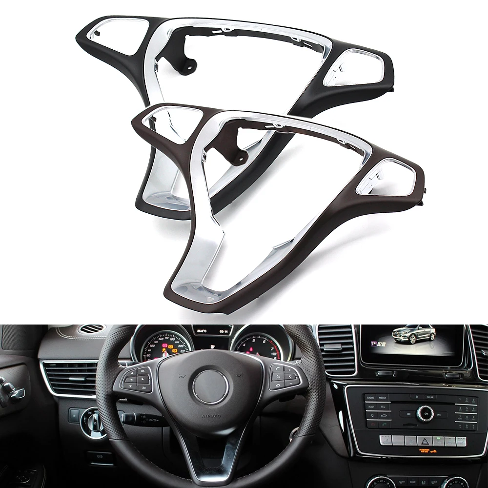 

Interior Car Steering Wheel Chrome Cover Panel Trim Replacement For Mercedes Benz GLE GLS Vito V Class W166 W292 W447 W448