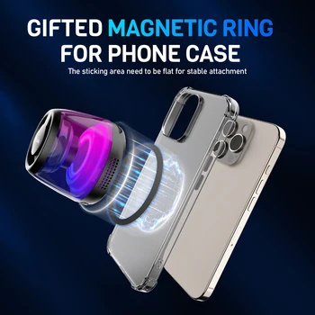 Cyber Style Magnetic Wireless Mini Speaker, 5.1 Surround Sound, High Definition Audio, Dual Stereo Bass,USB Type-C Charging, 3