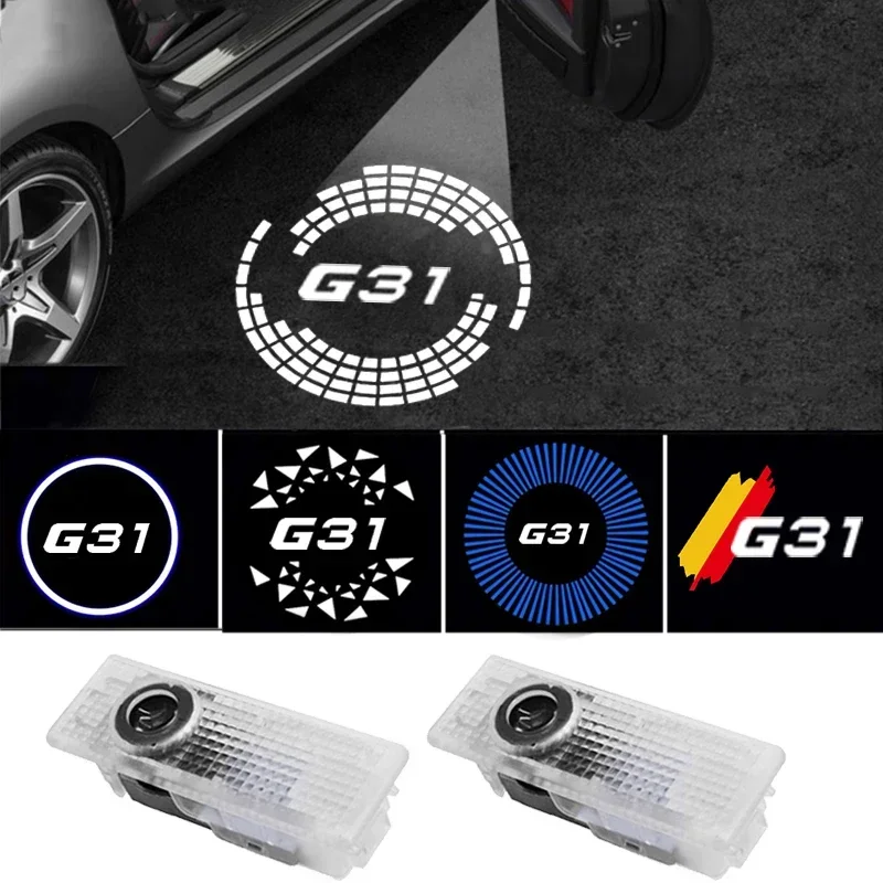 2Pcs Car Door Welcome Atmosphere Shadow Light LED Projector Ghost Decorative Lamps for 5 Series G31 -