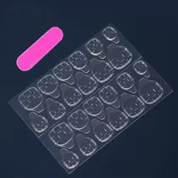 24 PCs Short French Solid Minimalist Nails with 1 Jelly Gel and 1 Nail File 5