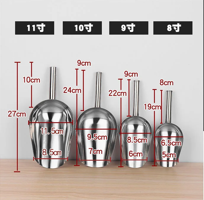 Description Picture 2 of itemCandy Bar Buffet Commercial Scoops Bar Home Ice Scooper Shovel Food Flour Candy Scoop New Stainless Steel Ice Scraper