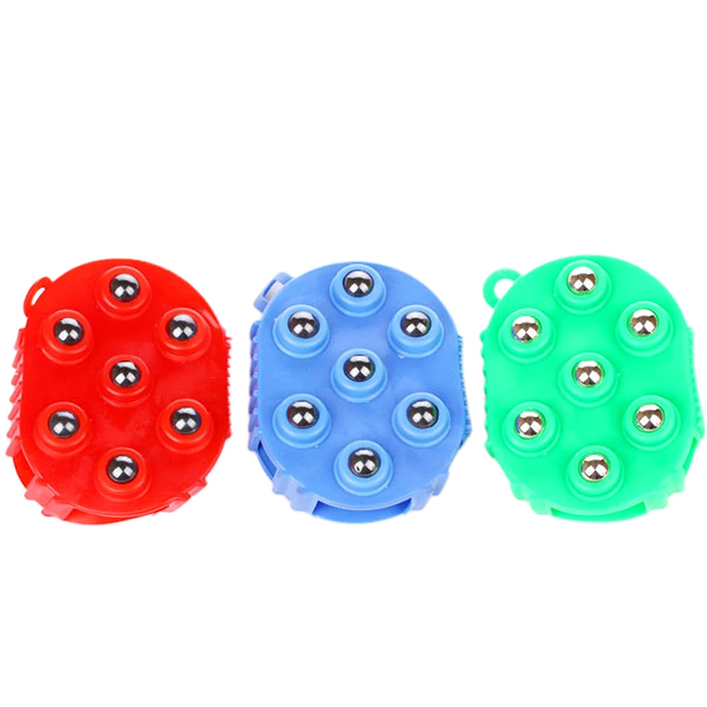 Silicone 7 Balls Body Massager Glove Rolling Ball Body Massage Glove Muscle Pain Relief Relax Massager for Neck Leg Back